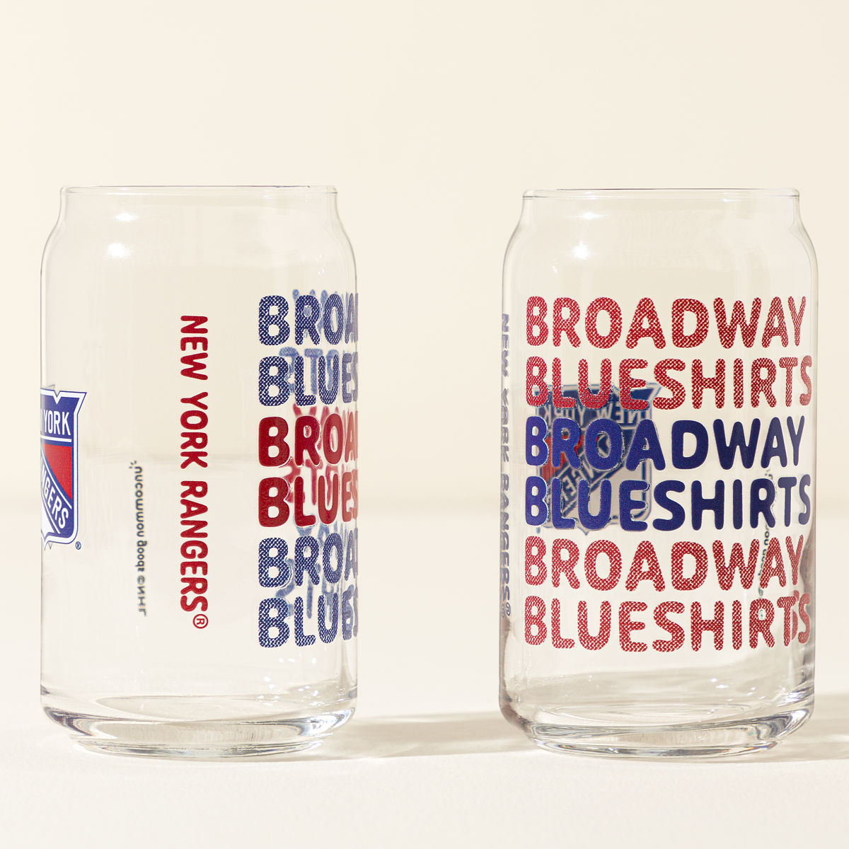 Show Your Spirit NHL Can-Shaped Glass Set - New York Rangers