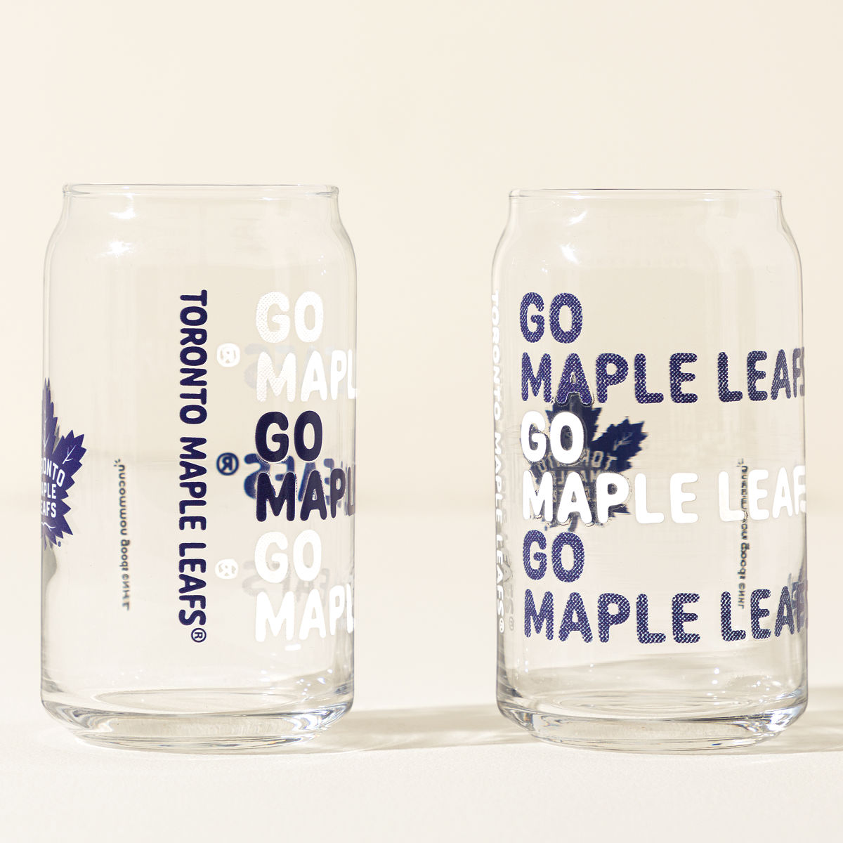 Show Your Spirit NHL Can-Shaped Glass Set - Toronto Maple Leafs