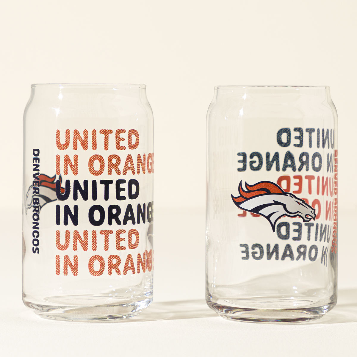 Show Your Spirit NFL Can-Shaped Glass Set - Denver Broncos