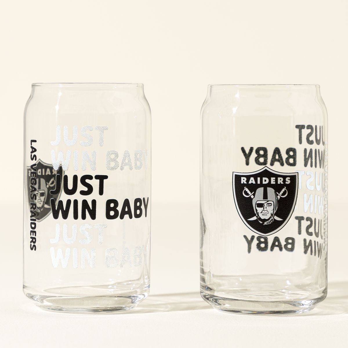 Show Your Spirit NFL Can-Shaped Glass Set - Las Vegas Raiders