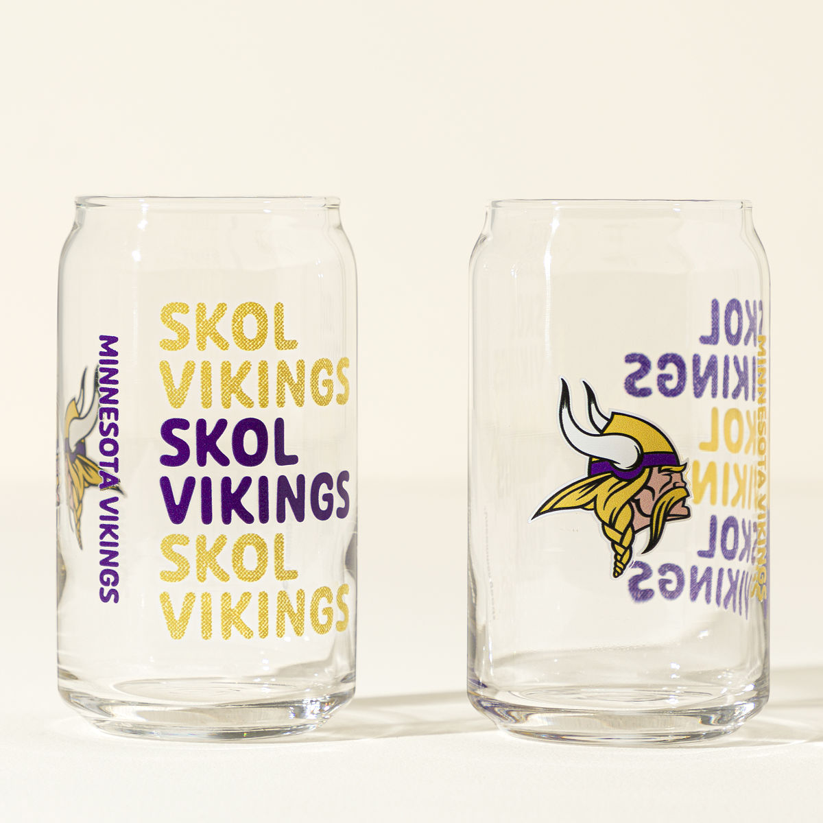Show Your Spirit NFL Can-Shaped Glass Set - Minnesota Vikings
