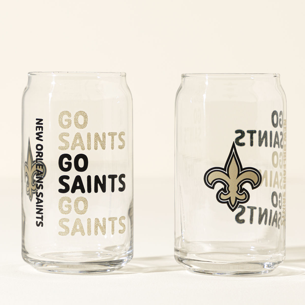 Show Your Spirit NFL Can-Shaped Glass Set - New Orleans Saints