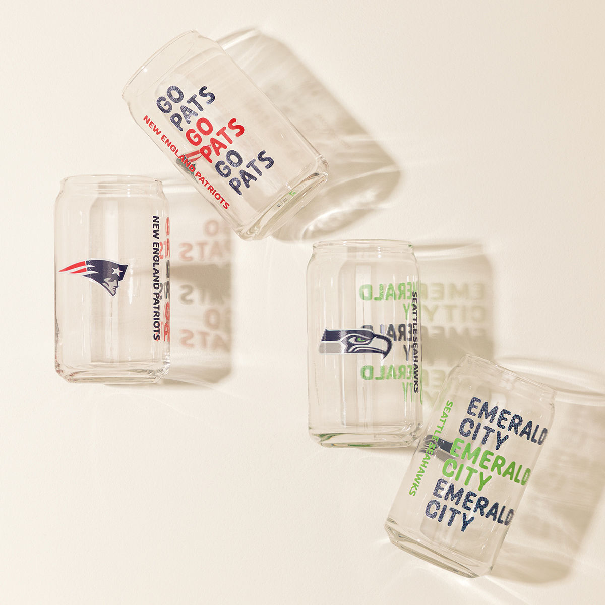 Show Your Spirit NFL Can-Shaped Glass Set