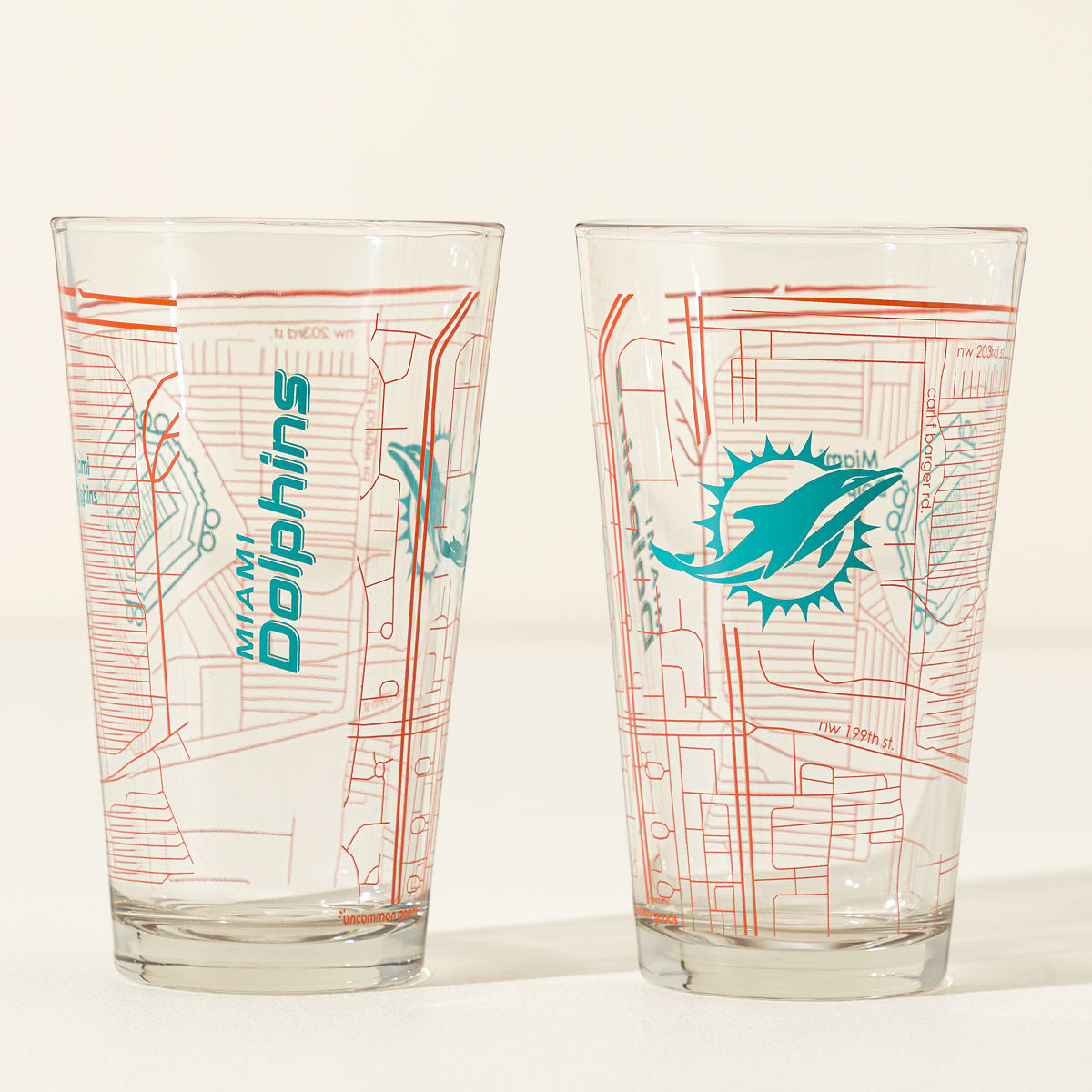 Your NFL City Pint Glass - Set of 2 - Miami Dolphins