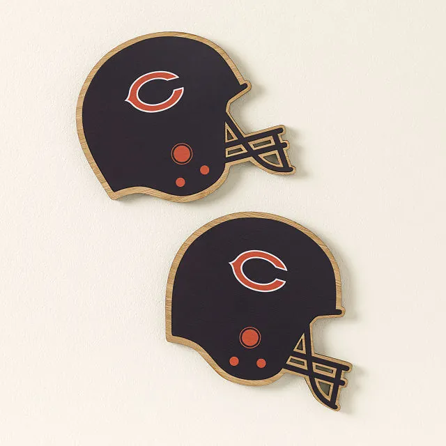 Chicago Bears Game Day Helmet Coaster Set
