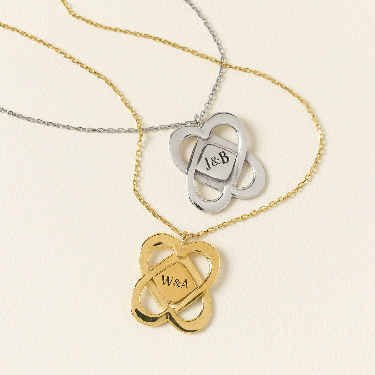 Interlocked Hearts Custom Anniversary Necklace