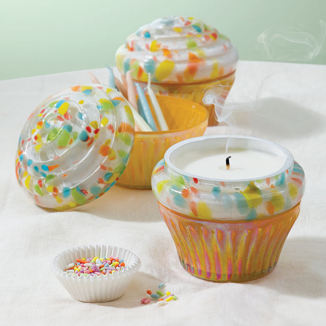 Birthday Cupcake Glass Candle