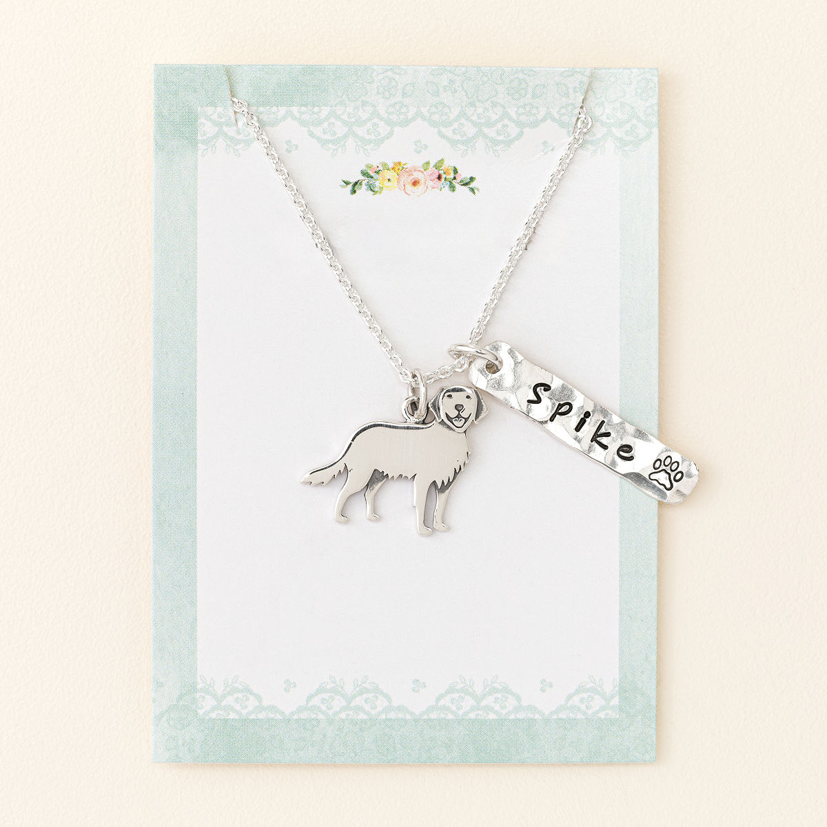 Choose Your Dog Breed Personalized Necklace - Golden Retriever