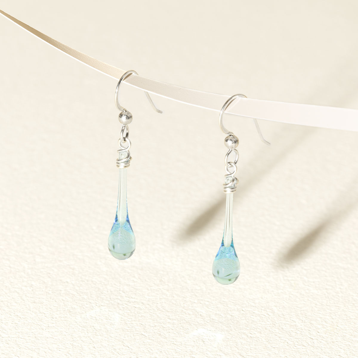 Sun-Melted Glass Droplet Earrings