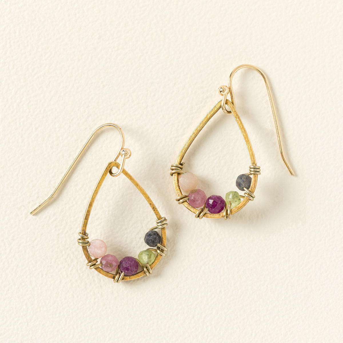 Custom Mixed Birthstone Cluster Earrings - Gold Plated