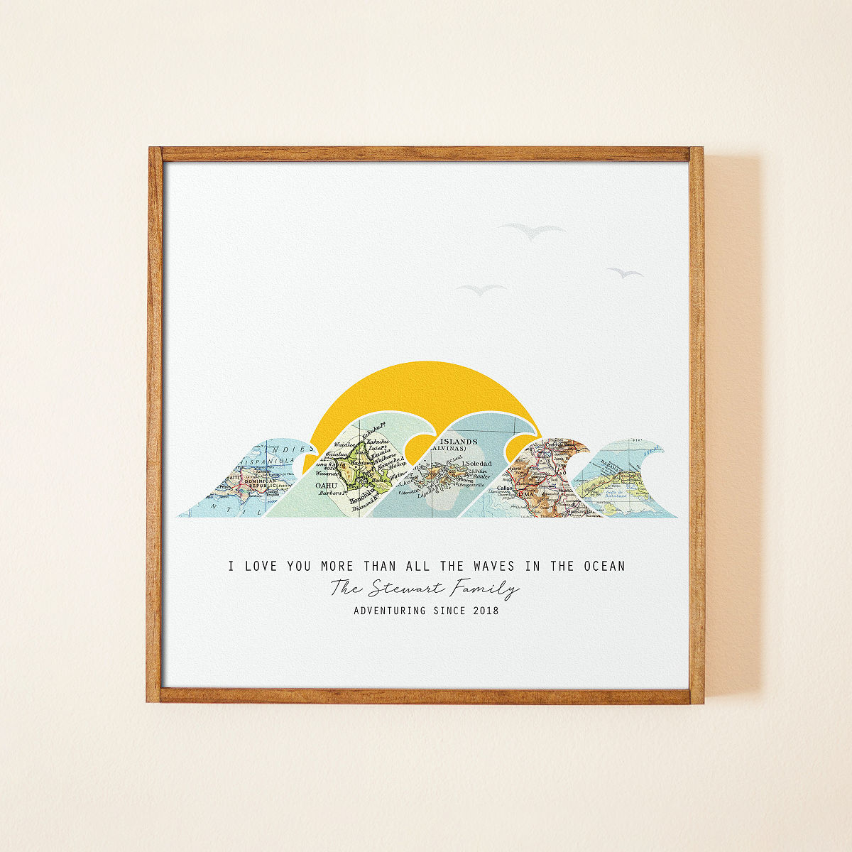 Our Beach Memories Personalized Map Art - 5 Maps