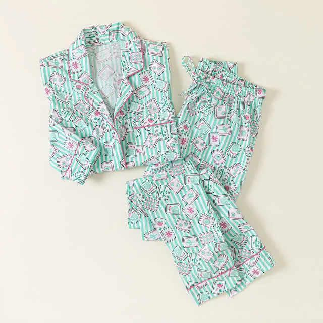 Uncommon Goods | Dreaming of Mahjong Pajama Set | Mahjong