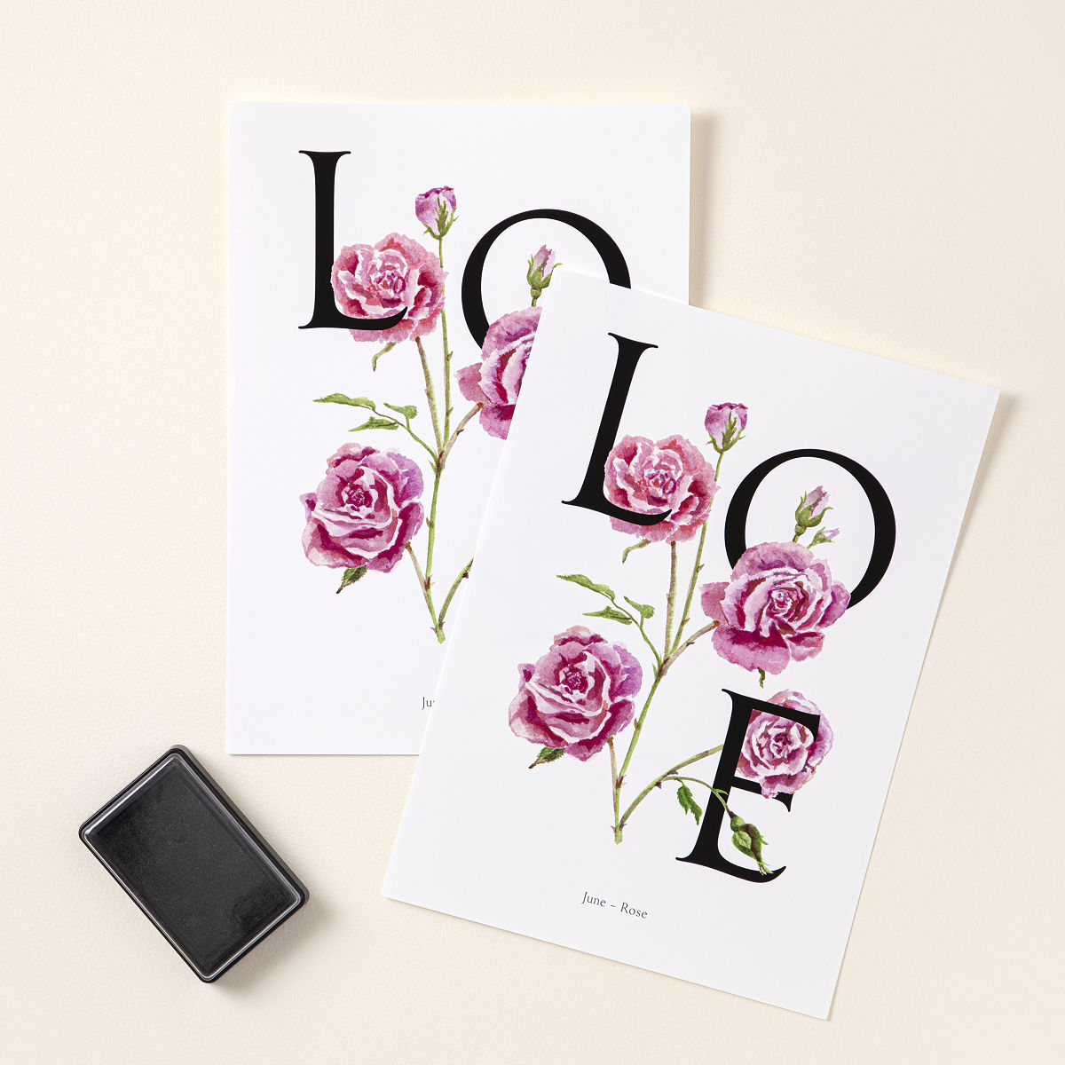 Birth Month Flower Baby Footprint Kit - June - Rose