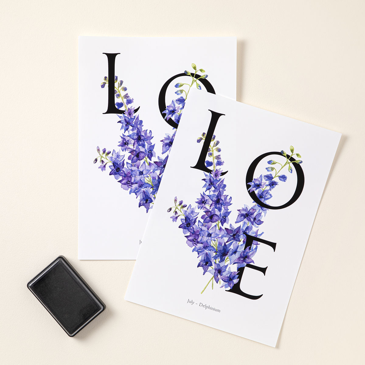 Birth Month Flower Baby Footprint Kit - July - Delphinium