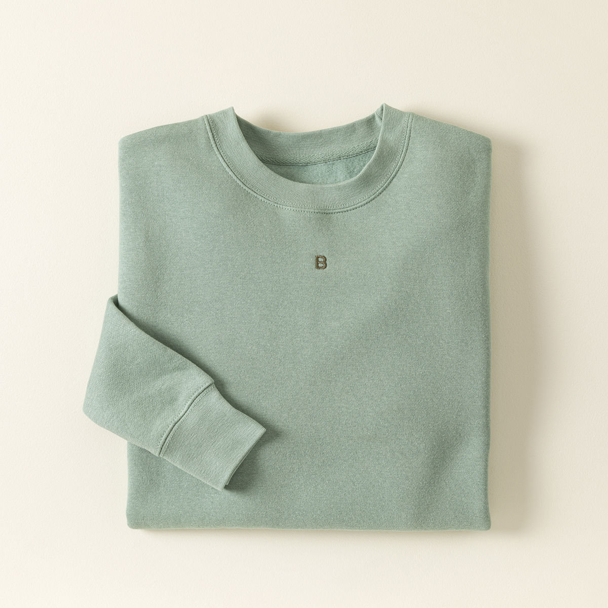 Custom Initial Embroidered Sweatshirt - Seafoam & Sage - Small