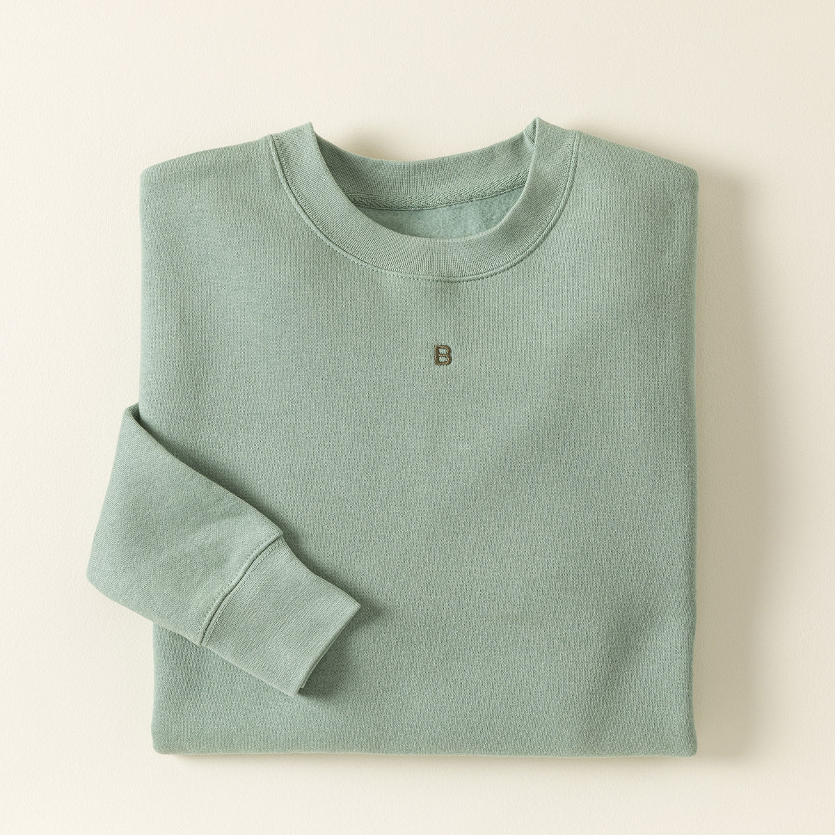 Custom Initial Embroidered Sweatshirt - Seafoam & Sage - XX-Large