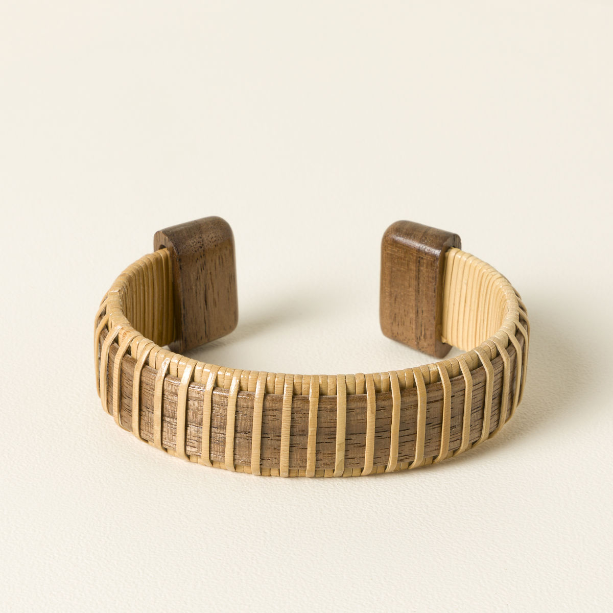 Hand-Woven Reclaimed Wood Cuff - Wide - Personalized