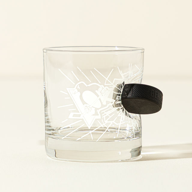 Off-The-Glass NHL Puck Rocks Glass