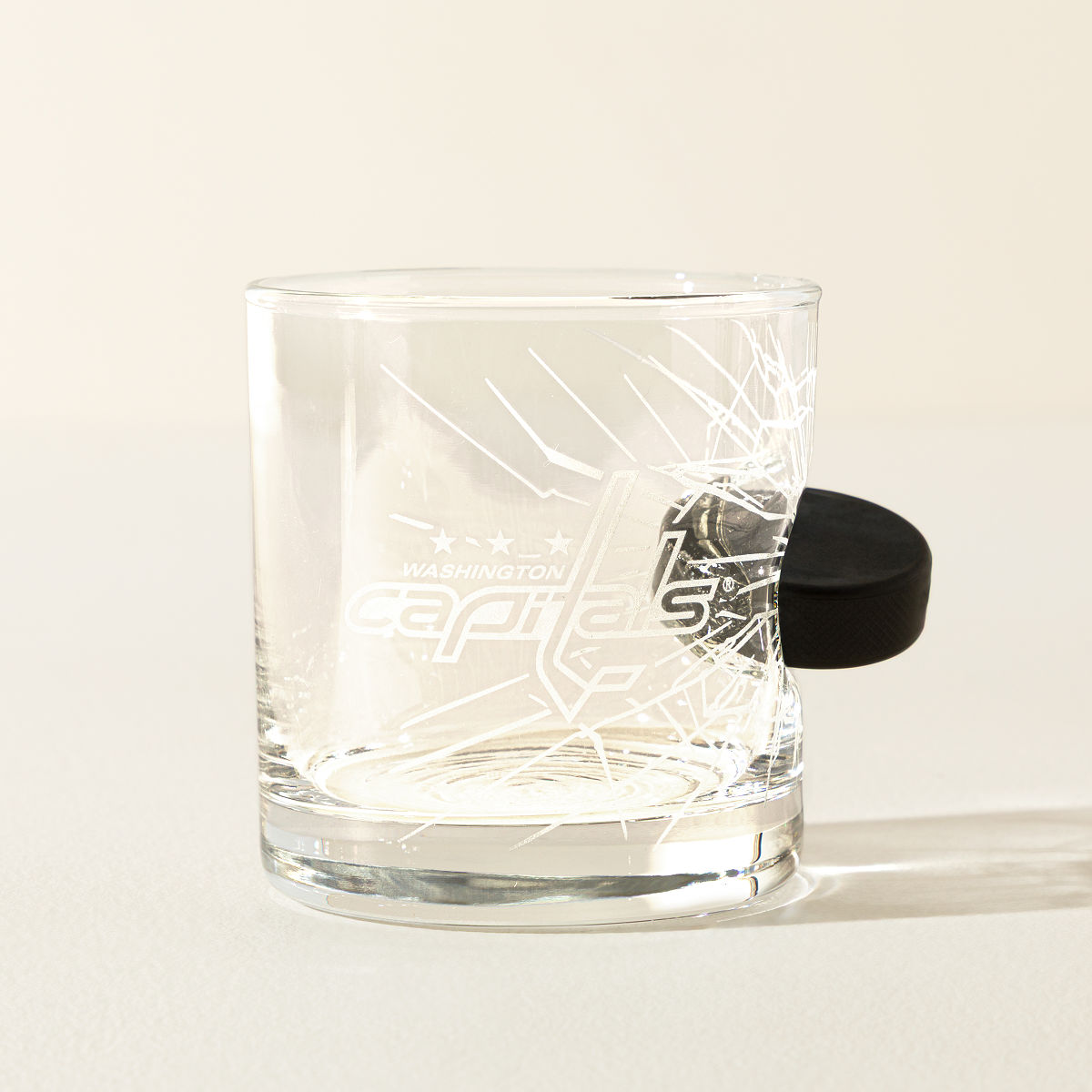Off-The-Glass NHL Puck Rocks Glass - Washington Capitals