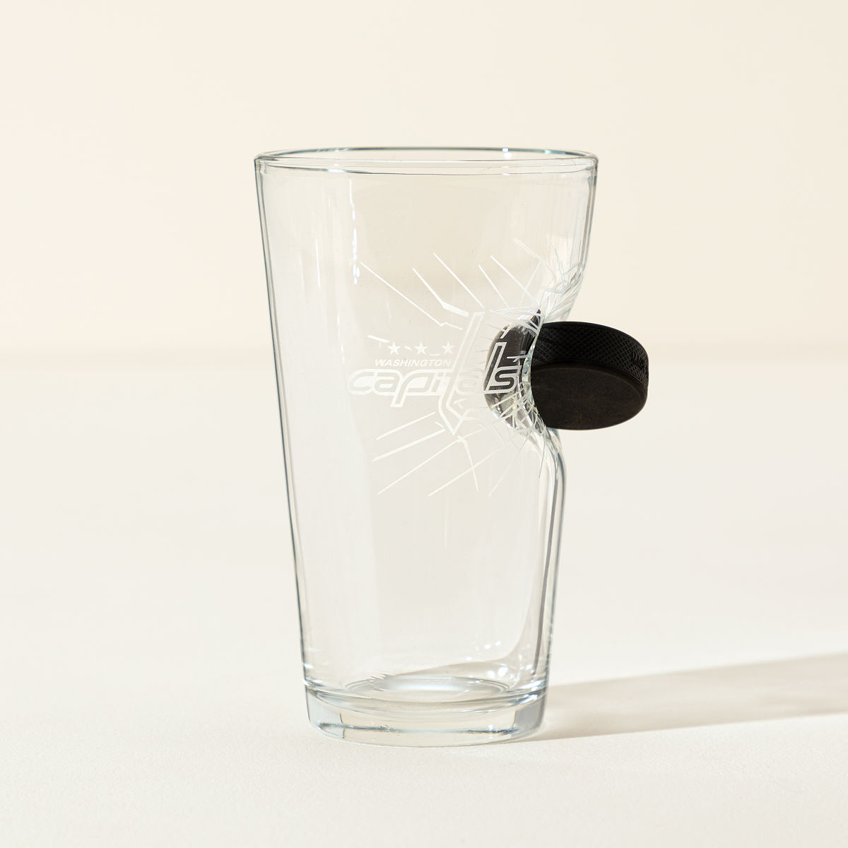 Off-The-Glass NHL Puck Pint Glass - Washington Capitals