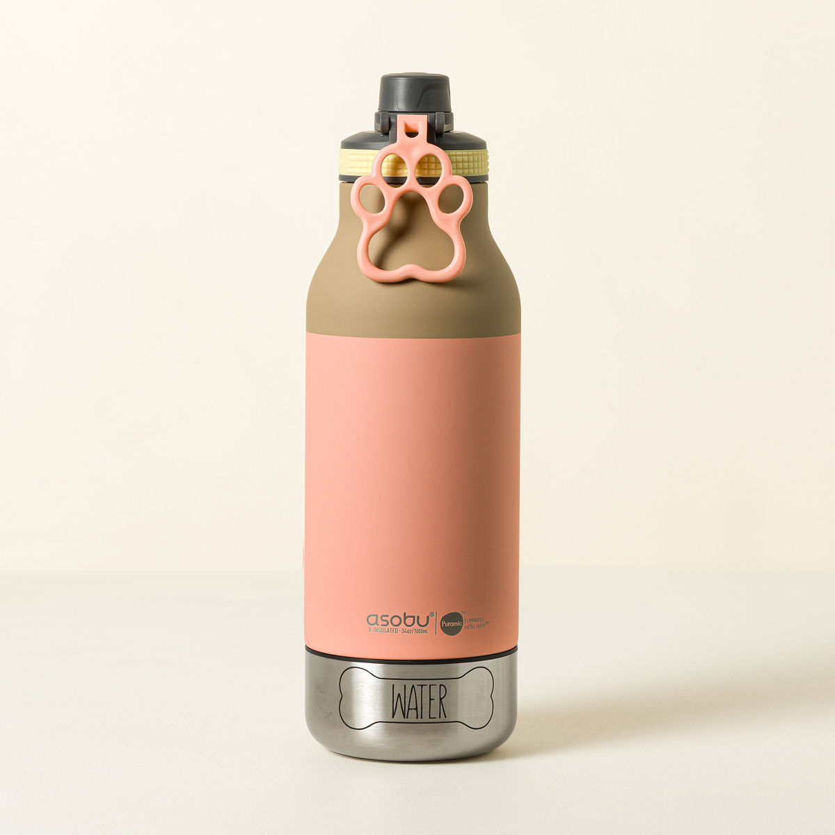 3-in-1 Doggy and Me Water Bottle - Pastel Peach