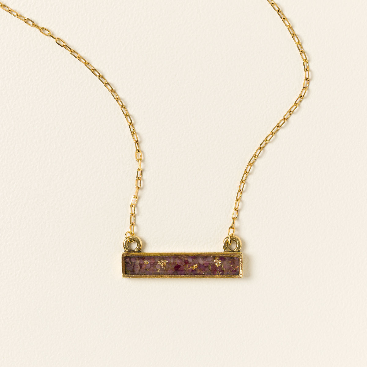 Flecks of Gold Birthstone Necklace - July - Ruby