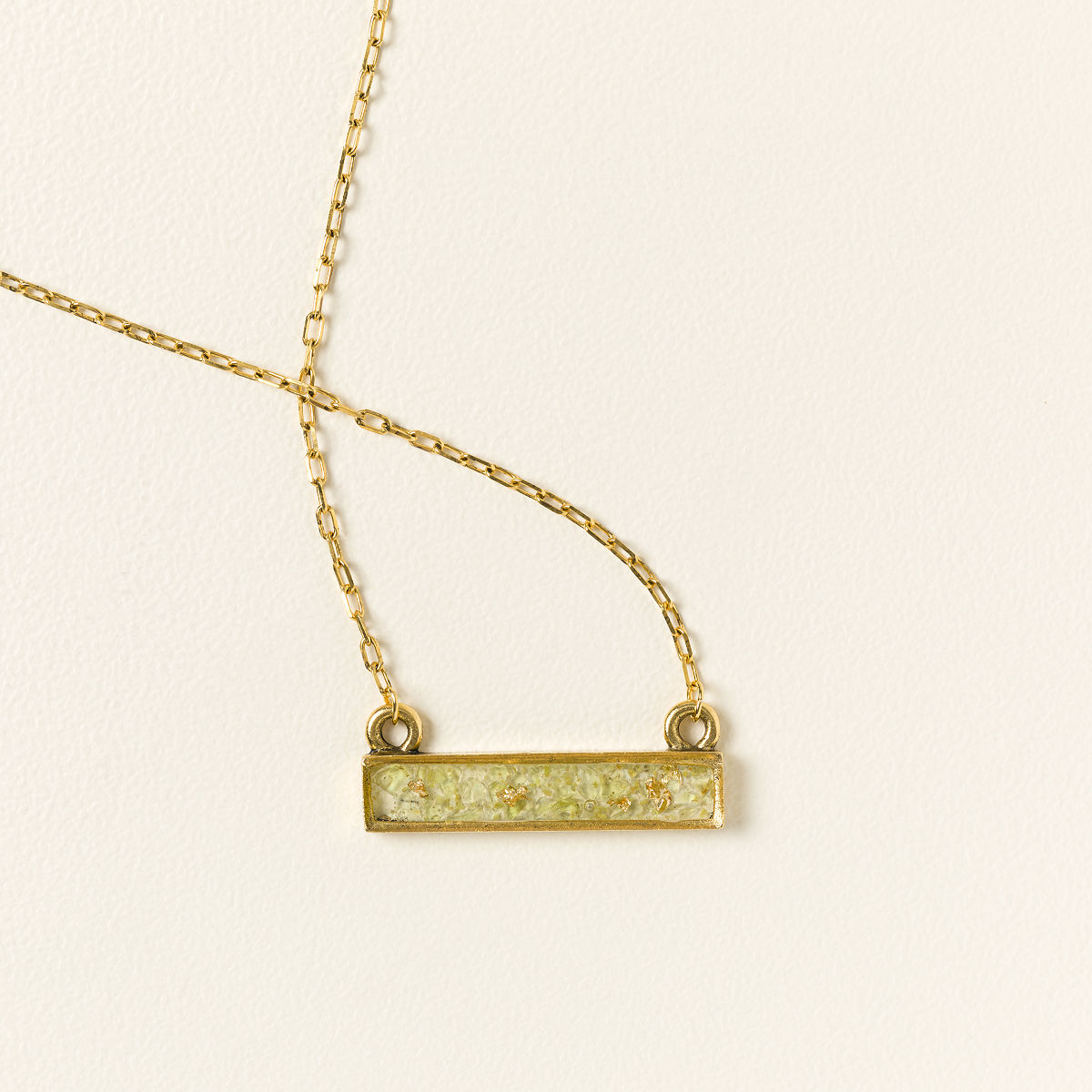 Flecks of Gold Birthstone Necklace - August - Peridot