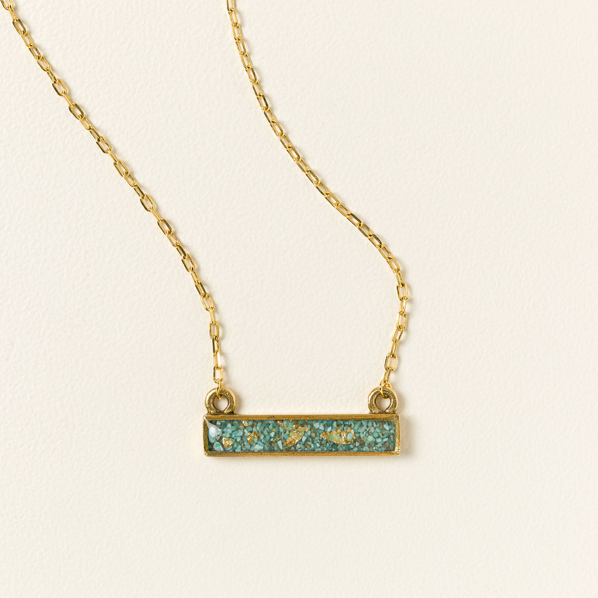 Flecks of Gold Birthstone Necklace - December - Turquoise