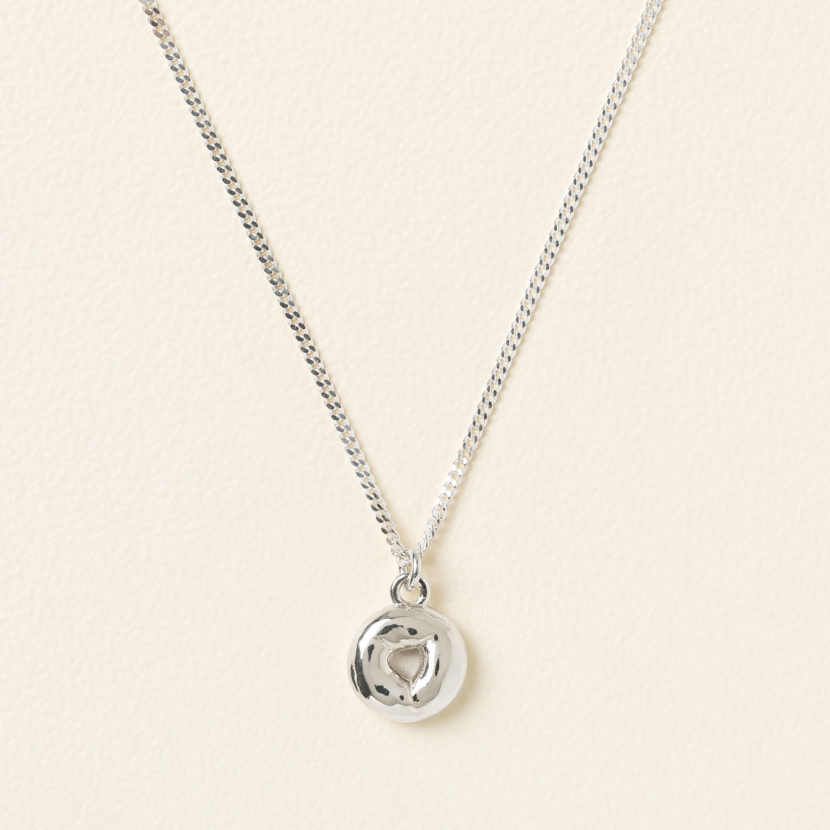 Bagel Charm Necklace - Sterling Silver