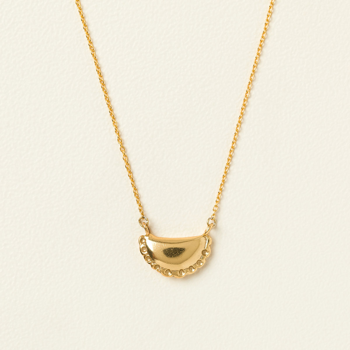 My Favorite Dumpling Necklace - Empanada - Gold Plated