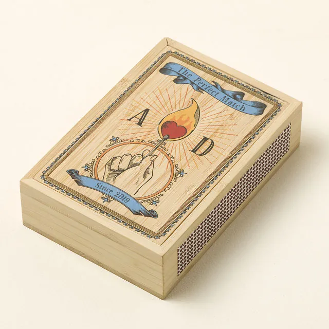 The Perfect Match Personalized Wood Matchbox