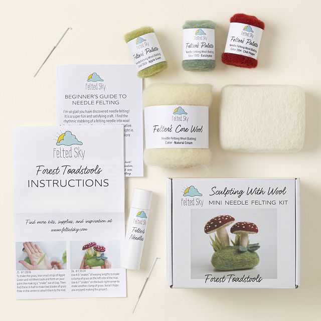 The General Bean Mushroom Needle Felting Kit - Abby Sprouts Baby And Childrens Store In Victoria BC Canada