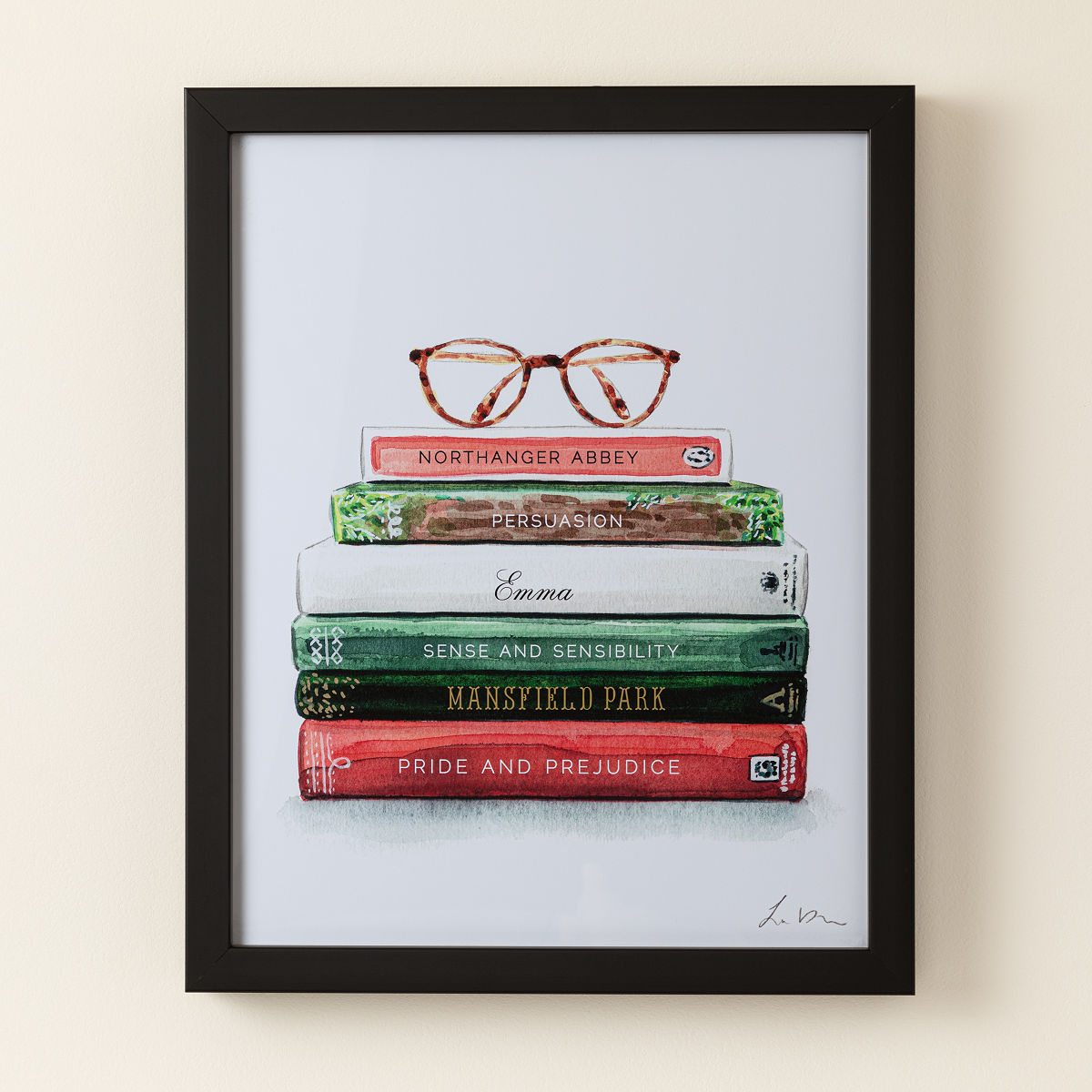 Jane Austen Novel Collection Print - 11 x 14 Framed