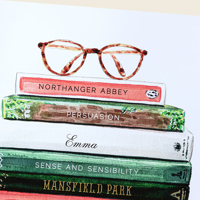 Jane Austen Novel Collection Print