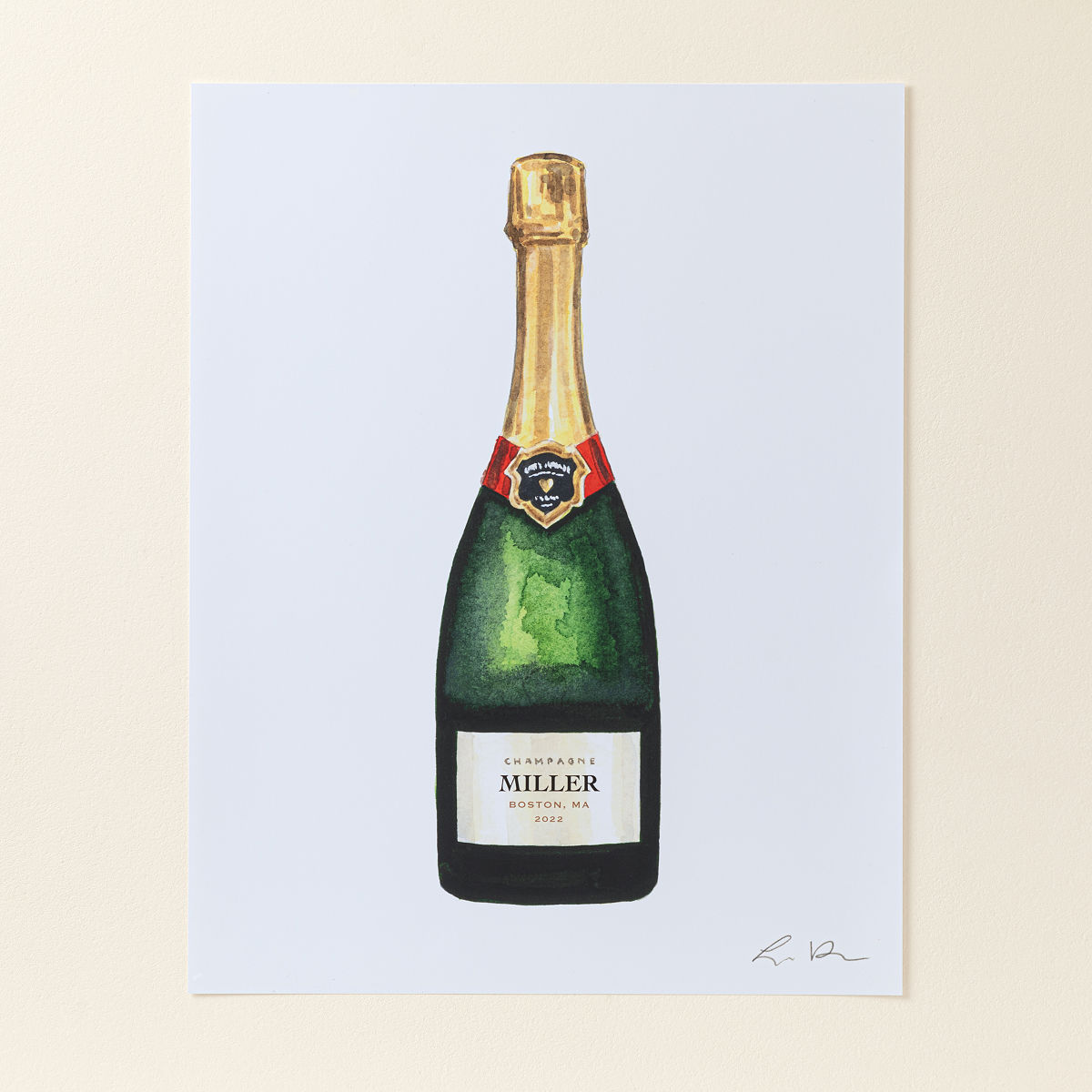 Pop the Champagne Personalized Print - 11 x 14 Unframed Print