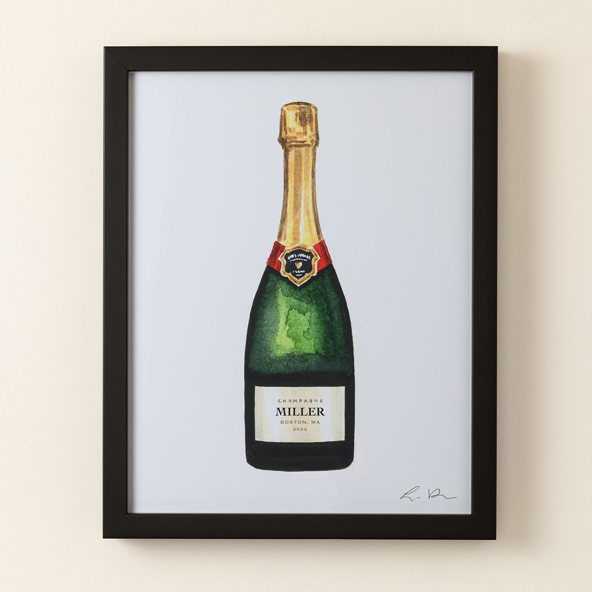 Pop the Champagne Personalized Print - 11 x 14 Framed Print