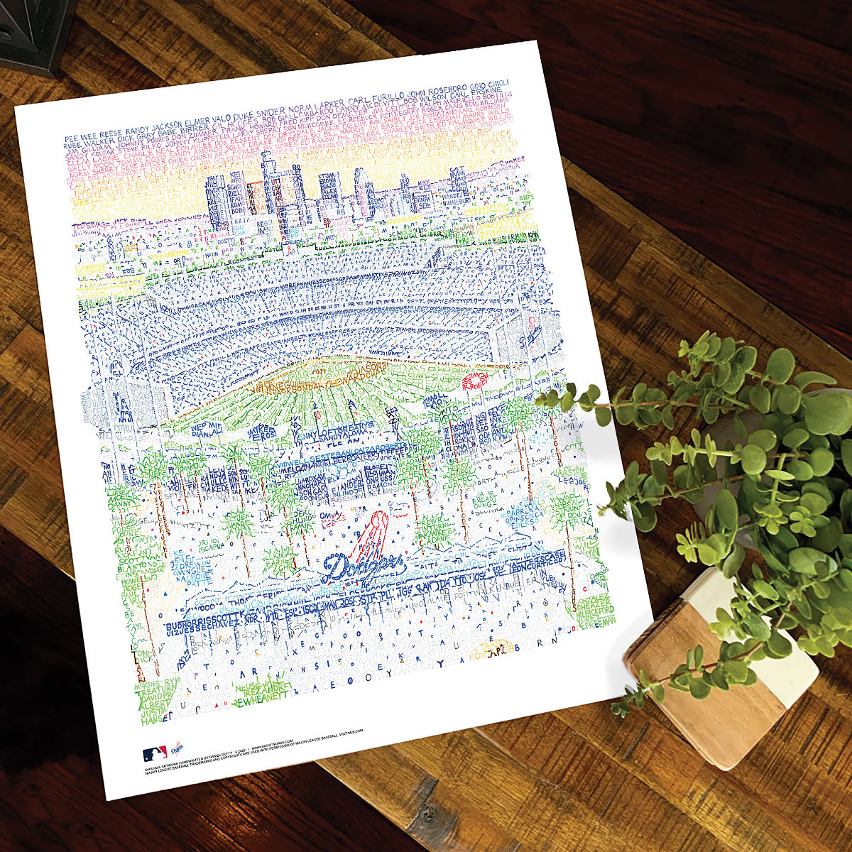 Art of Words MLB Stadium Prints - Los Angeles Dodgers
