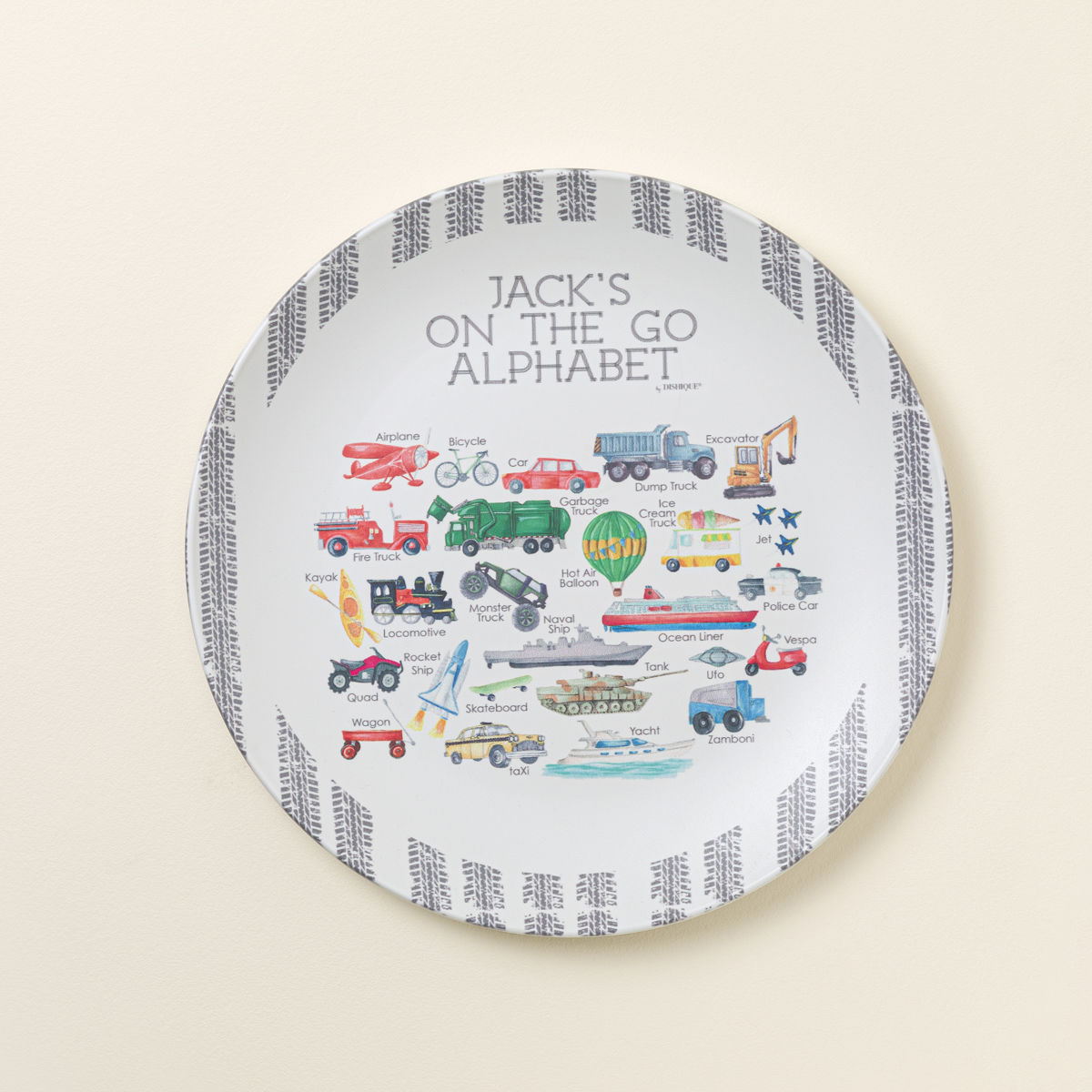 Kids Personalized Alphabet Plate - On the Go