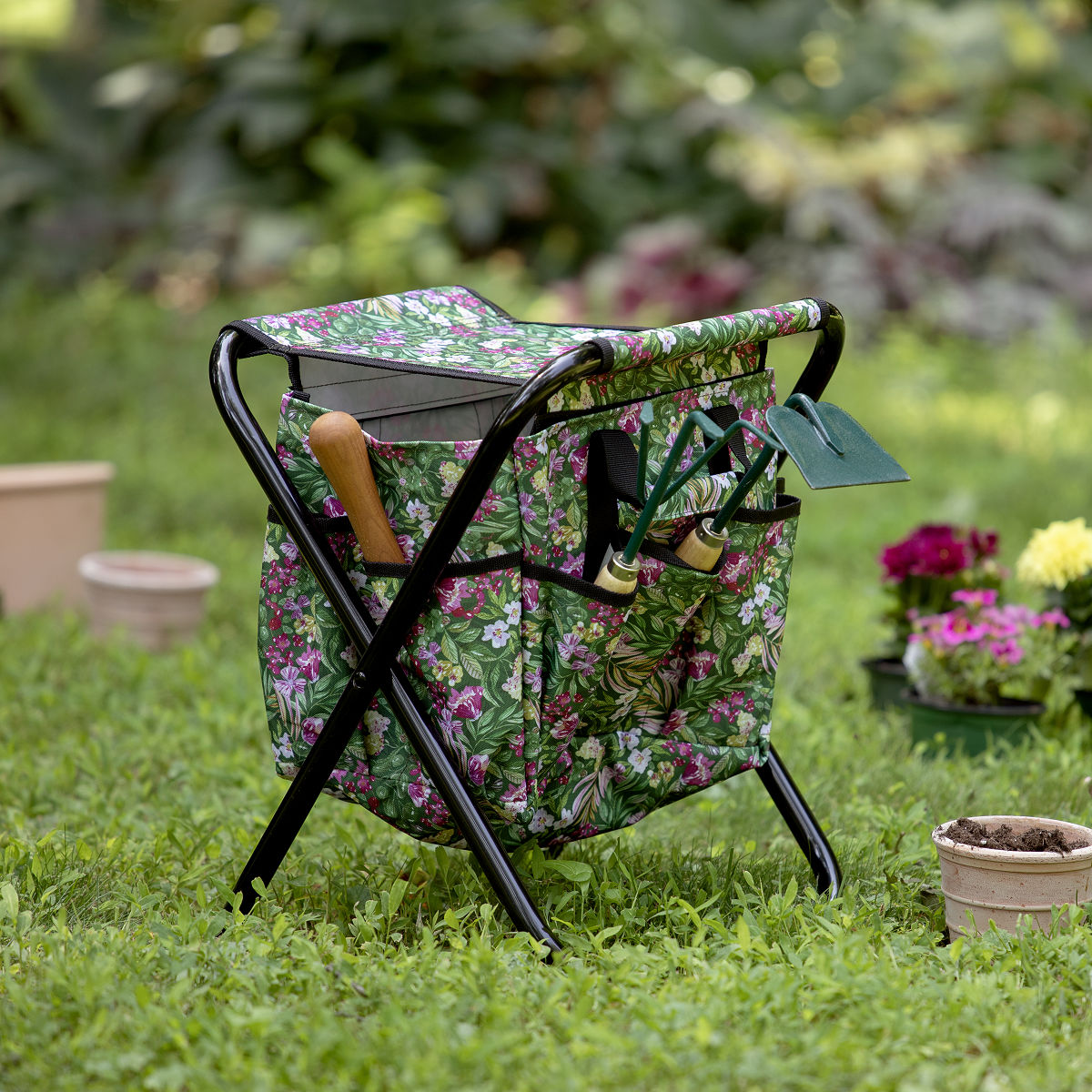 Blooming Floral Gardener's Tool Seat | Gardening Seat | Gardening Tools And Equipment, Outdoor Decor, Gardening And Outdoor Decor, Home Essentials, Practical Gadgets
