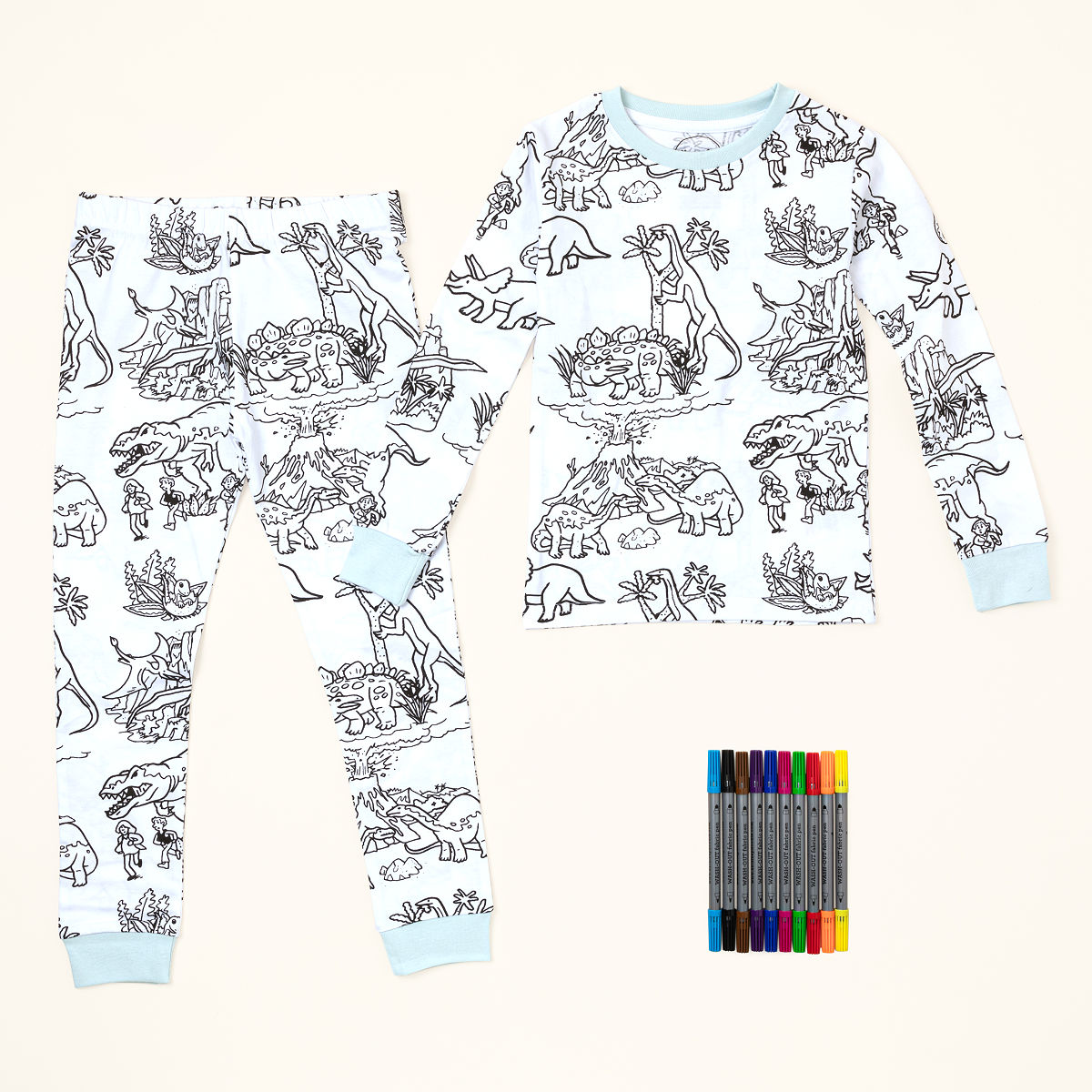 Dinosaur Color In Pajamas