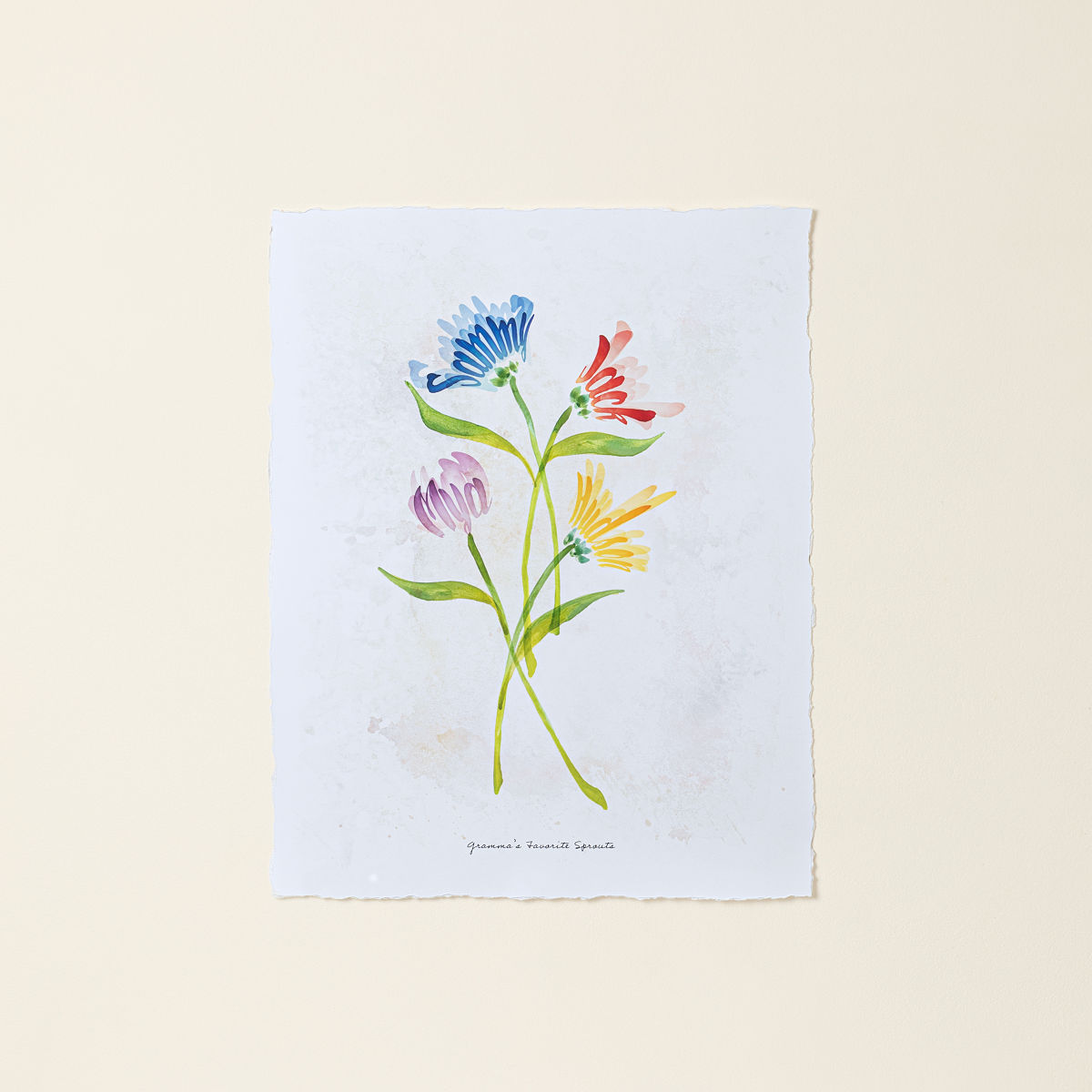 Your Name in Flowers Art Print - 4 - 6 Names - Unframed