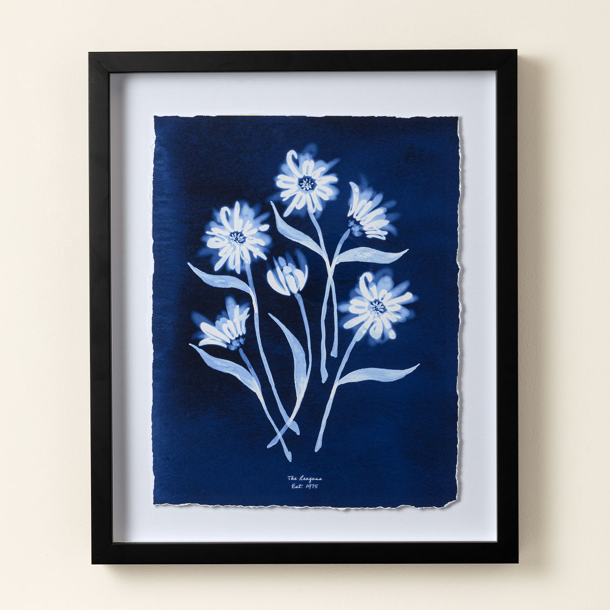 Your Name in Flowers Art Print - 4 - 6 Names - Framed