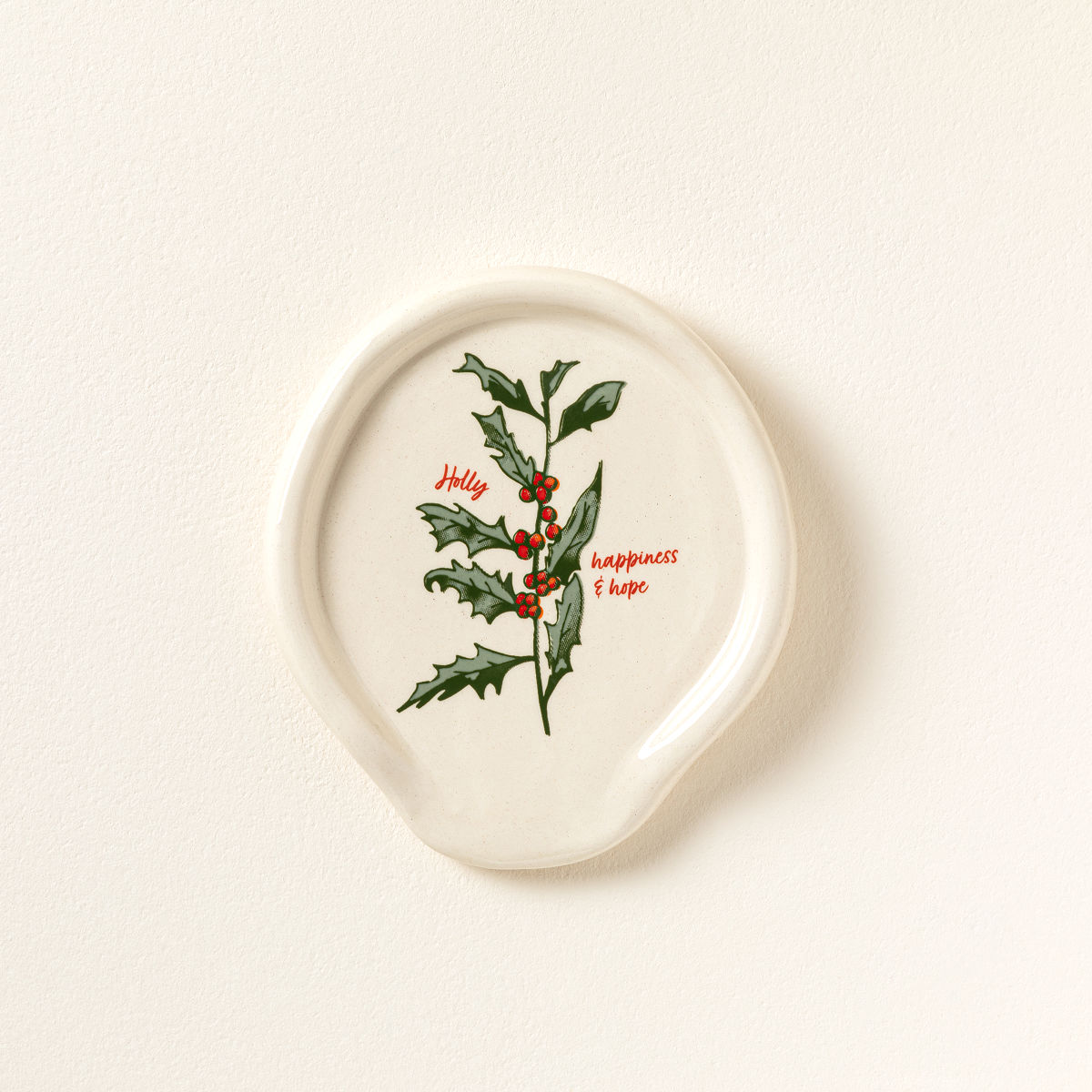 Birth Month Flower Spoon Rest - December - Holly