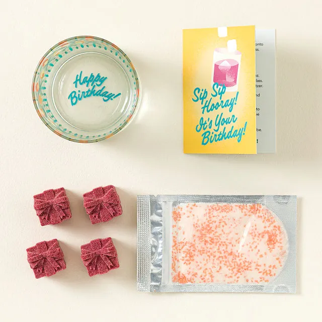Uncommon Goods Sip Sip Hooray! Birthday Gift Set