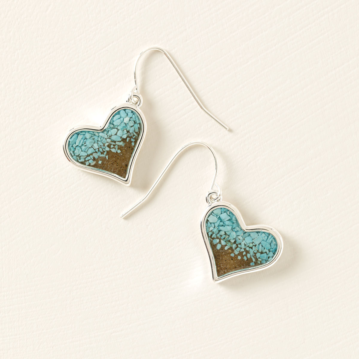 Sentimental Sand Custom Earrings - Heart - Silver