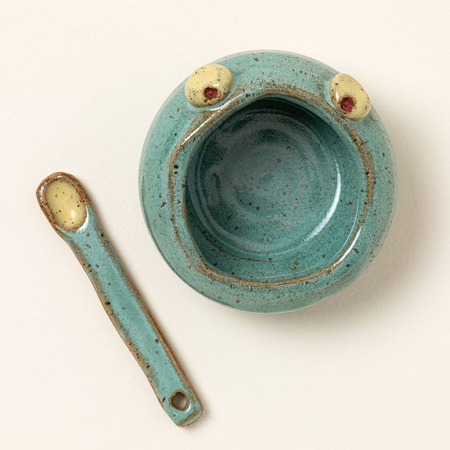 Funny Face Salt Cellar & Spoon