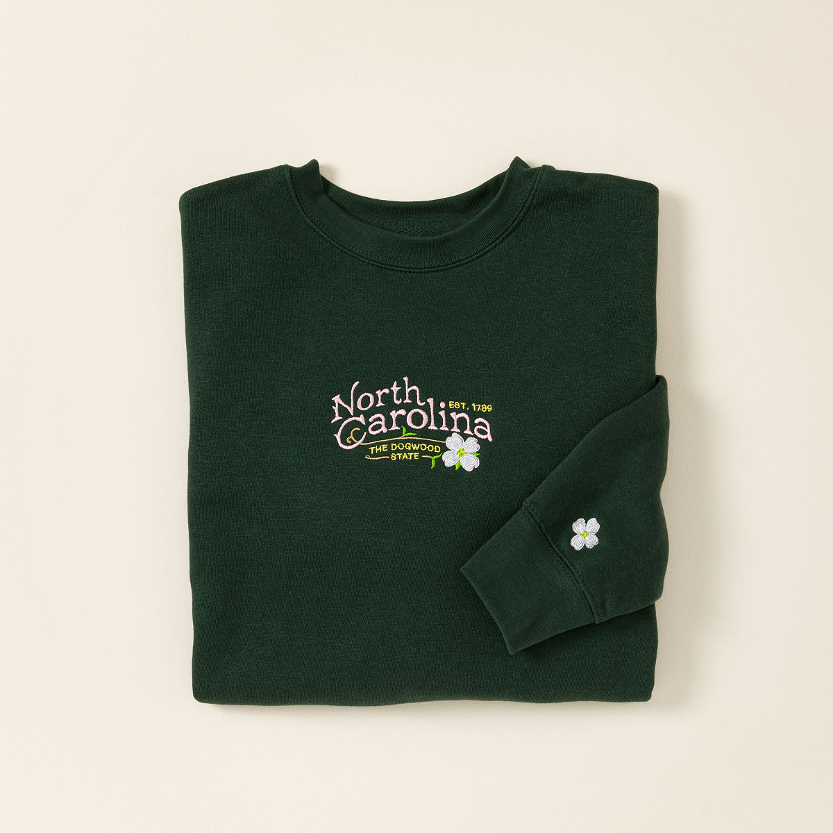 Embroidered State Flower Sweatshirt - North Carolina - XXLarge