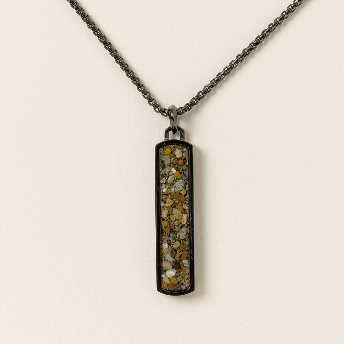 Custom Sand Stainless Steel Bar Necklace