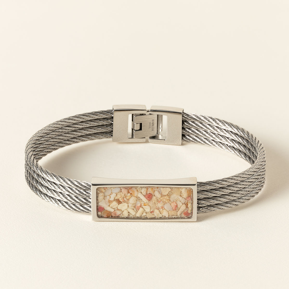 Custom Sand Nautical Steel Bracelet - Stainless Steel