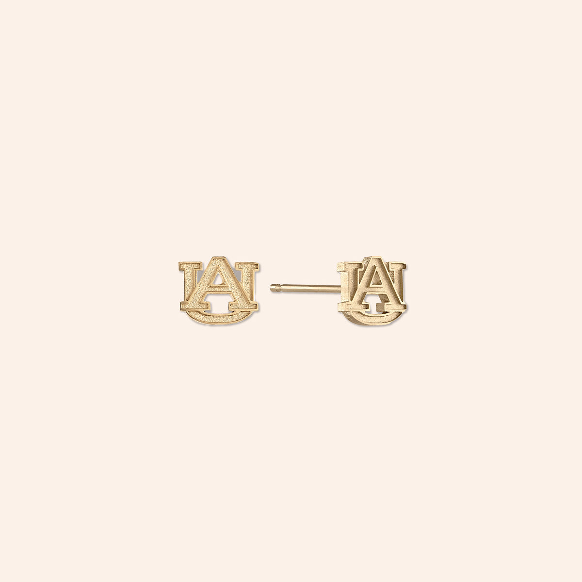 Show Your Spirit College Stud Earrings - Auburn University - Gold Plated